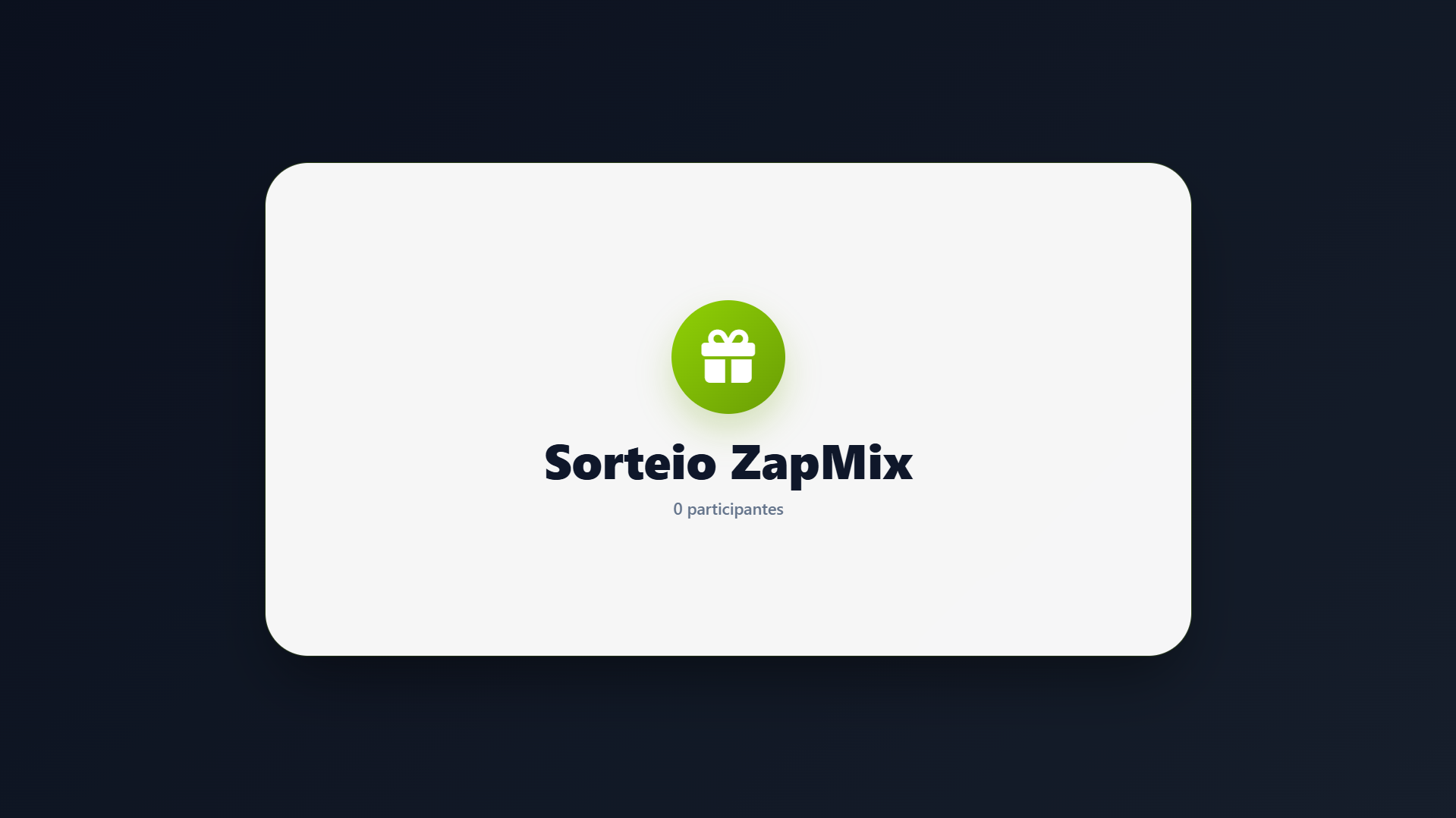 Tela exibidora do sorteio